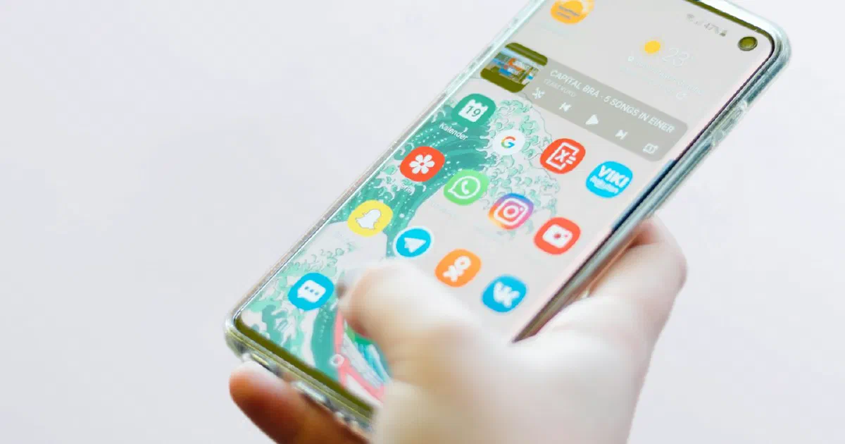 Person using a smartphone